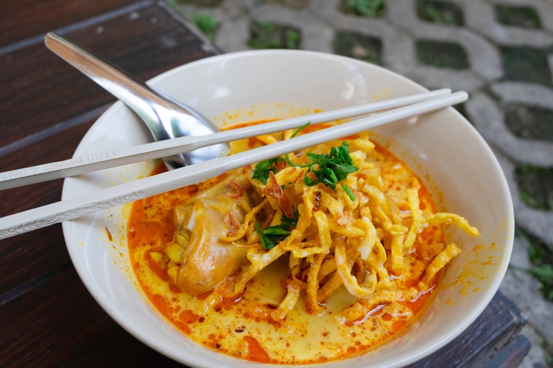 A bowl of khao soi in Chiang Mai.