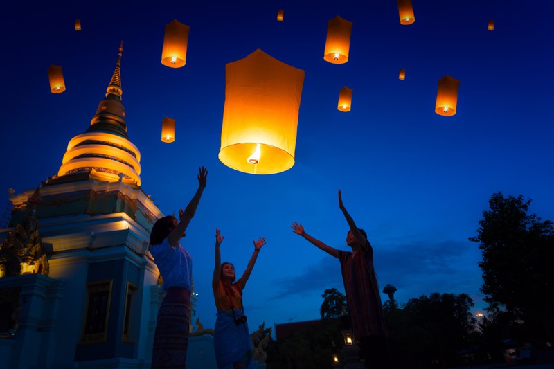 The Yi Peng Lantern Festival in Chiang Mai, Thailand.