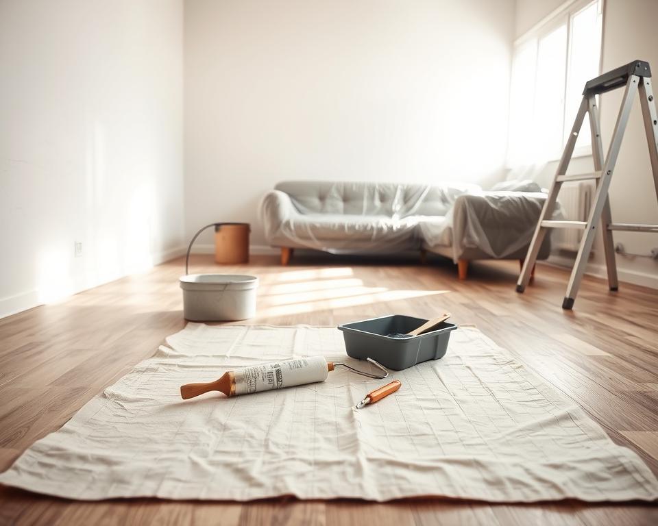 prepping a room for painting